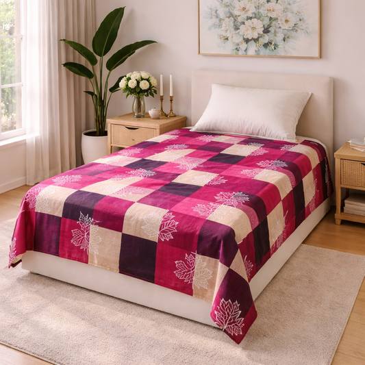 Premium Single Bed Pure Cotton Bedsheet with Pillow Cover – Rich Colours, Superior Comfort  | AH17