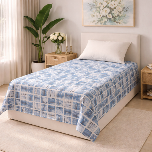 Single Bed Pure Cotton Bedsheet with Pillow Cover – Comfortable Everyday Use | AH5