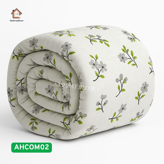 Aashray Decor Reversible Cotton Dohar for Single Bed | Elegant Floral Print | Soft & Breathable | Lightweight Blanket for All Seasons