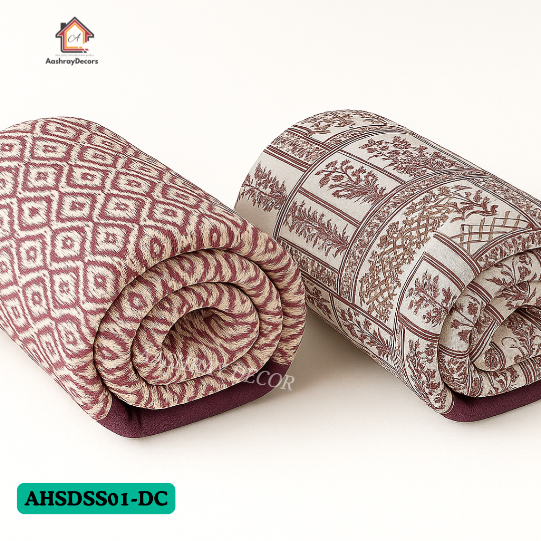 Reversible Cotton 2 Piece Single Bed Dohar – Ethnic Motifs & Geometric Charm