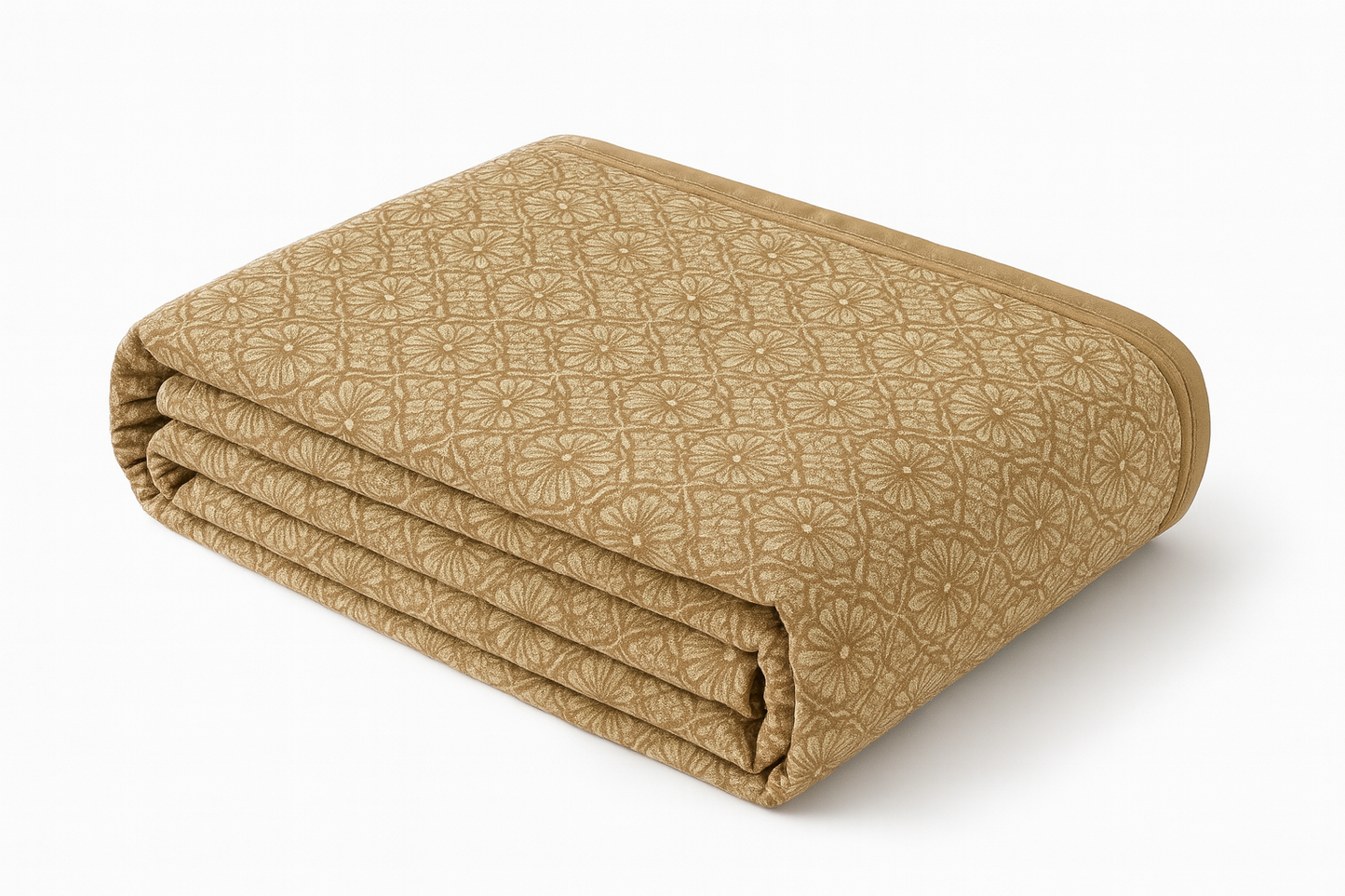 Premium Reversible Cotton Dohar Set – Floral Beige & Classic Motif