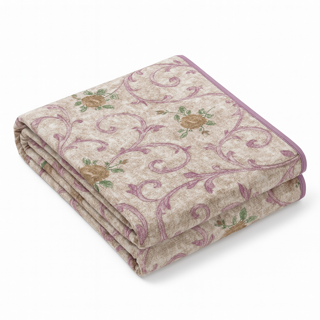 Cotton Single Bed Dohar – Vintage Floral Elegance