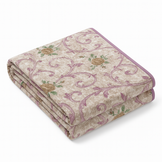 Cotton Single Bed Dohar – Vintage Floral Elegance