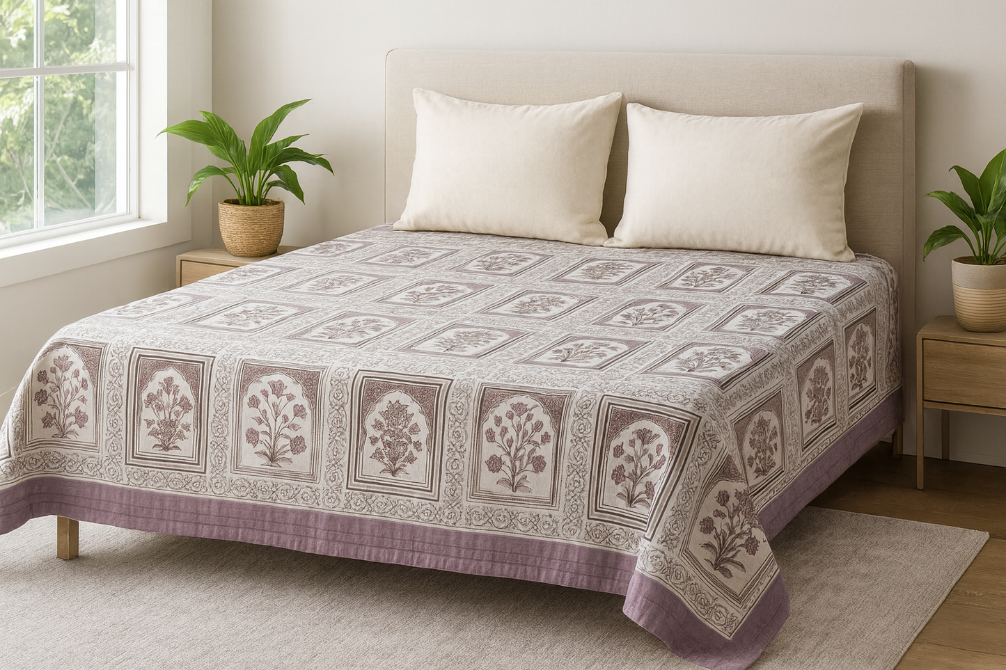 Cotton Single Bed Dohar – Mughal Floral Charm