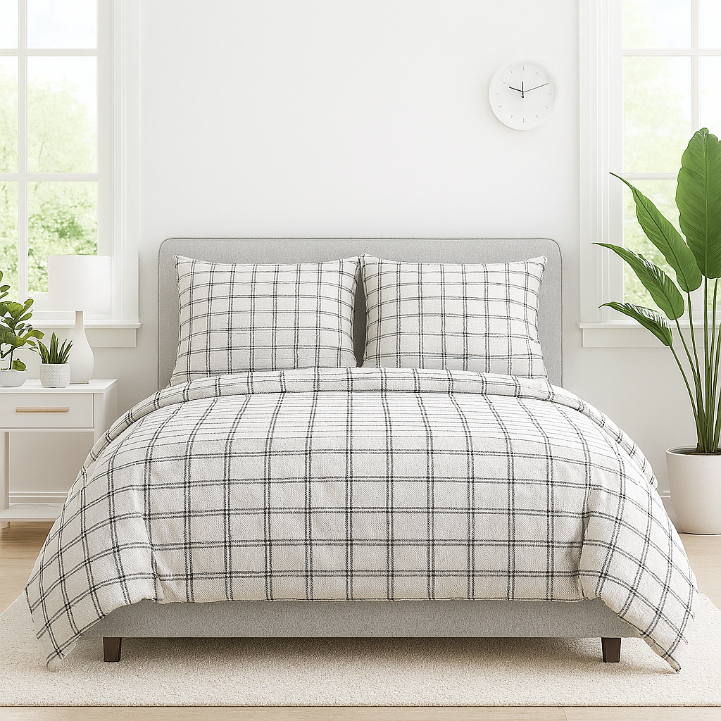 100% Cotton Super King Size Bedsheet with Contrasting Pillow Cases | Soft & Breathable | Premium 116 x 116 Inches (AHFPTBS06)
