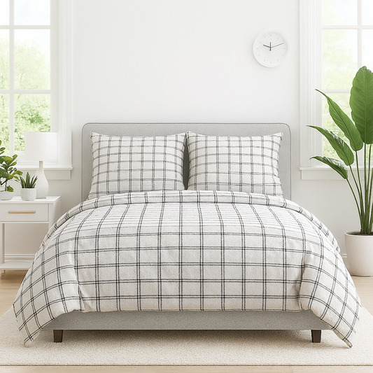 100% Cotton Super King Size Bedsheet with Contrasting Pillow Cases | Soft & Breathable | Premium 116 x 116 Inches (AHFPTBS06)