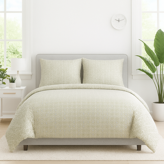 100% Cotton Super King Size Bedsheet with Contrasting Pillow Cases | Soft & Breathable | Premium 116 x 116 Inches