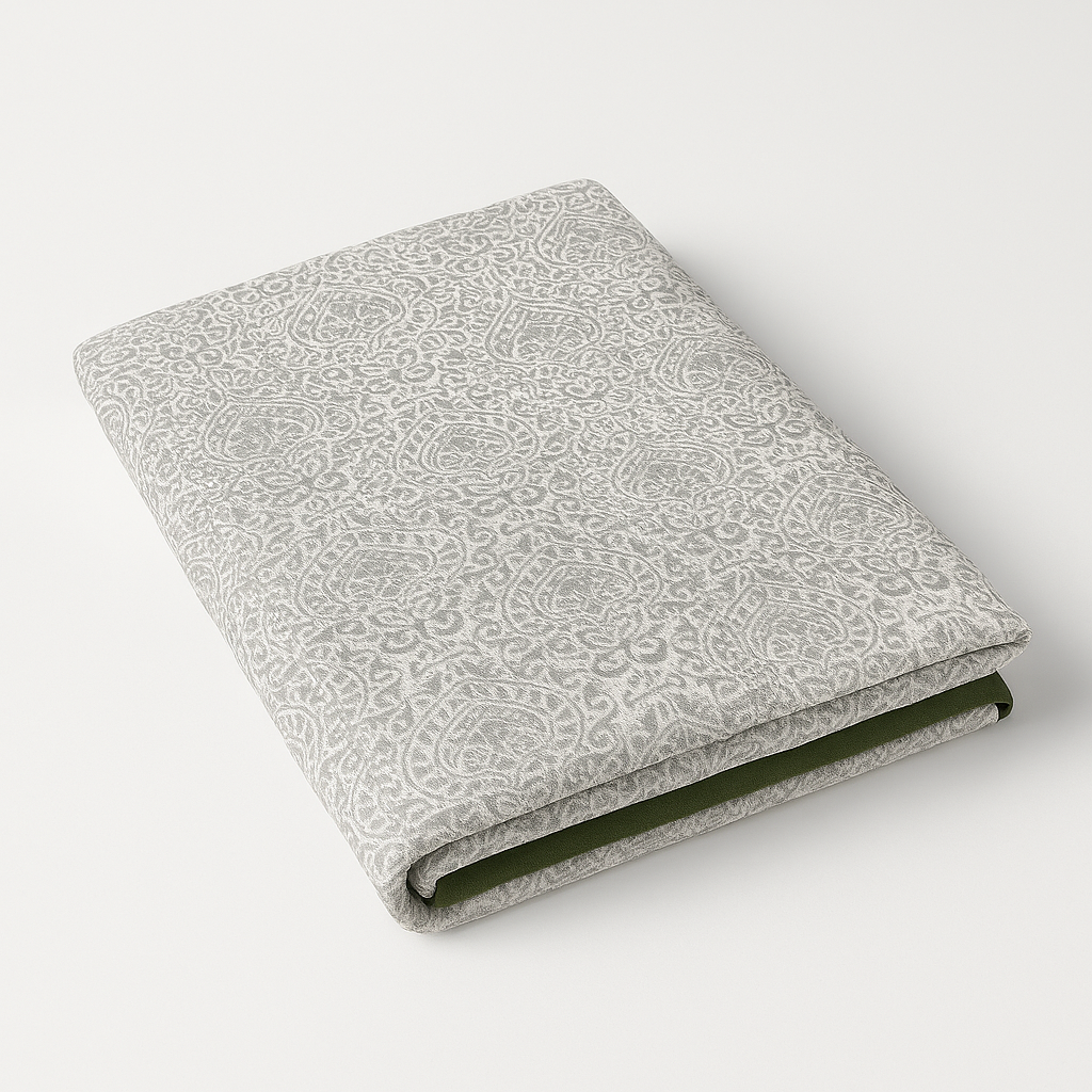 Reversible Cotton 2 Piece Single Bed Dohar (Green Floral & Grey)