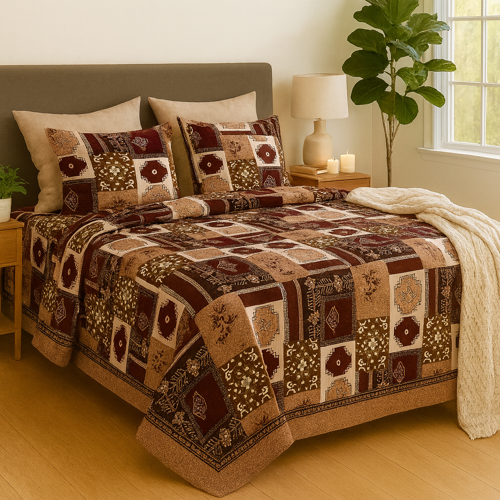 Heritage Patchwork Royale – Pure Cotton Super King Bedsheet 108x120 | AHPO15
