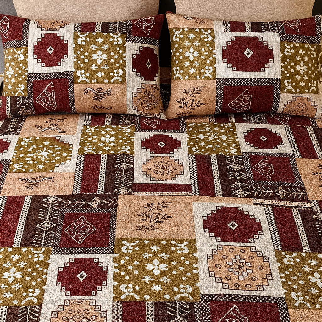 Heritage Patchwork Royale – Pure Cotton Super King Bedsheet 108x120 | AHPO15