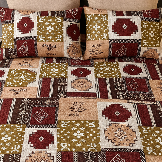 Heritage Patchwork Royale – Pure Cotton Super King Bedsheet 108x120 | AHPO15