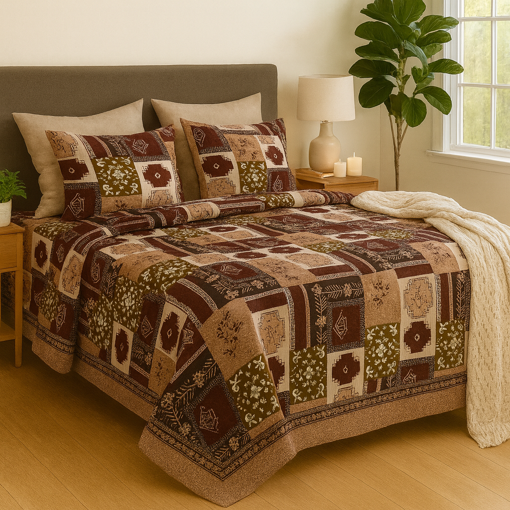 Heritage Patchwork Royale – Pure Cotton Super King Bedsheet 108x120 | AHPO15