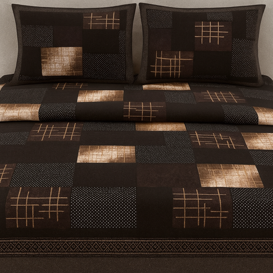 Midnight Rustic Checks – Pure Cotton Super King Bedsheet 108x120 | AHPO16