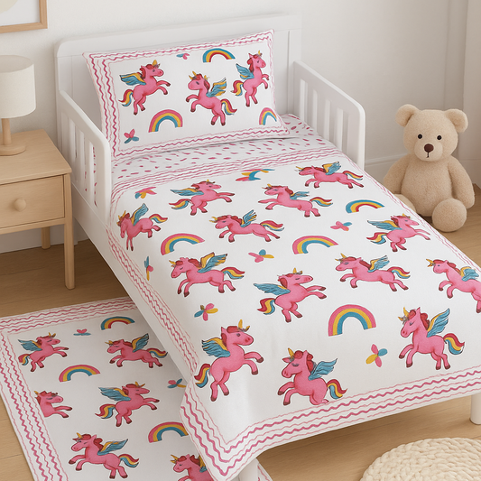 100% Cotton Baby Bedsheet – Soft, Breathable & Skin-Friendly | 60 x 90 Inches | Adorable Prints for Little Ones