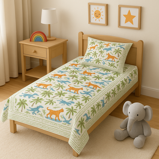 100% Cotton Baby Bedsheet | 60 x 90 Inches | Soft, Breathable & Skin-Friendly | Adorable Baby Prints
