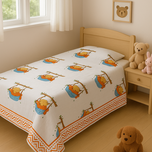 100% Mulmul Cotton Reversible Baby Dohar | Organic Dyes | 0–5 Years