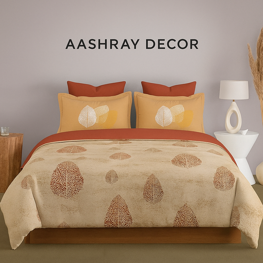 Sukhshala Super King Bedsheet Set | 210 TC Cotton| 2 Pillow Covers | AHED10