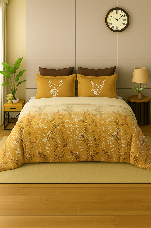Sukhshala Super King Bedsheet Set | 210 TC Cotton| 2 Pillow Covers | AHED4