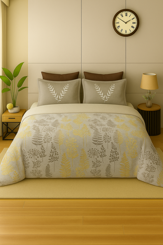 Sukhshala Super King Bedsheet Set | 210 TC Cotton| 2 Pillow Covers | AHED3