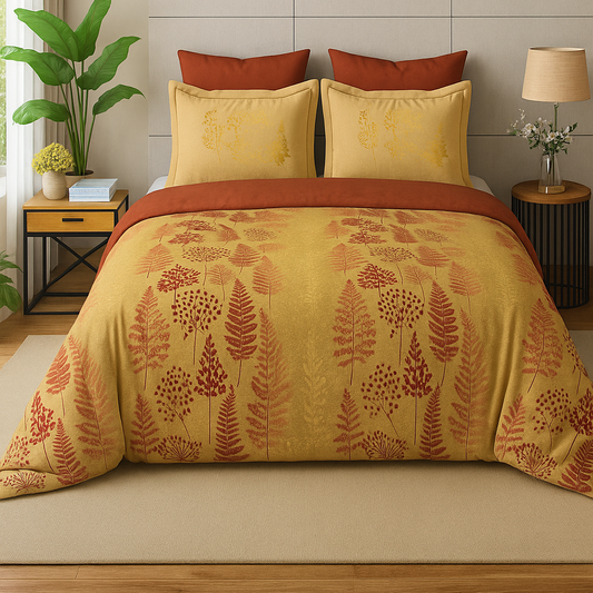 Sukhshala Super King Bedsheet Set | 210 TC Cotton| 2 Pillow Covers | AHED9