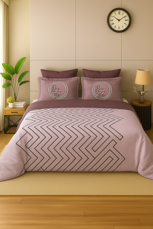 Sukhshala Super King Bedsheet Set | 210 TC Cotton| 2 Pillow Covers | AHED7
