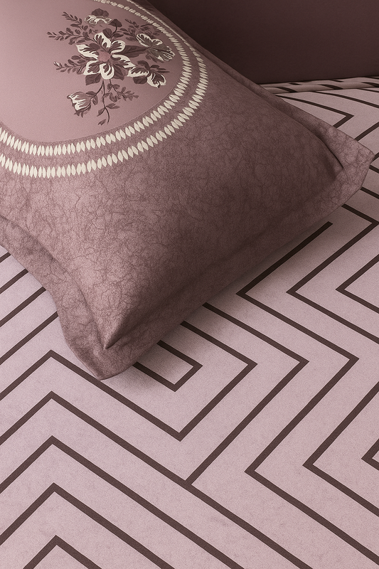 Sukhshala Super King Bedsheet Set | 210 TC Cotton| 2 Pillow Covers | AHED7