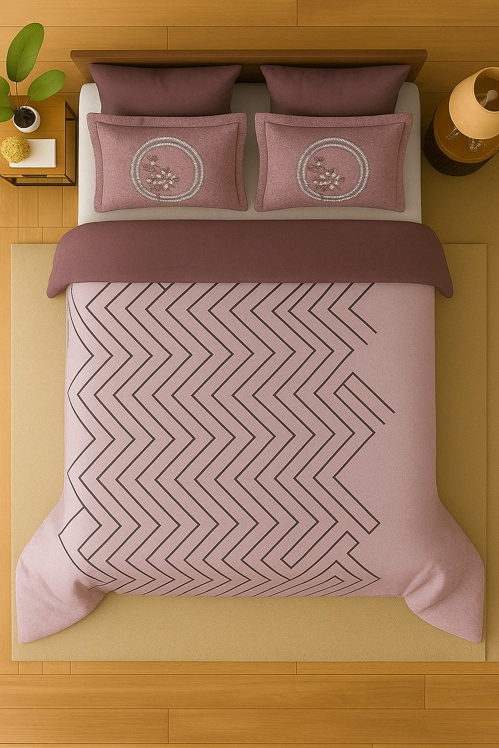 Sukhshala Super King Bedsheet Set | 210 TC Cotton| 2 Pillow Covers | AHED7