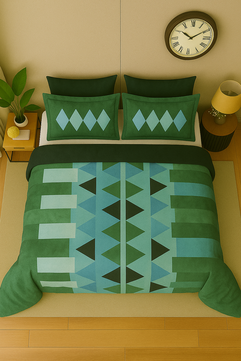 Sukhshala Super King Bedsheet Set | 210 TC Cotton| 2 Pillow Covers | AHED6