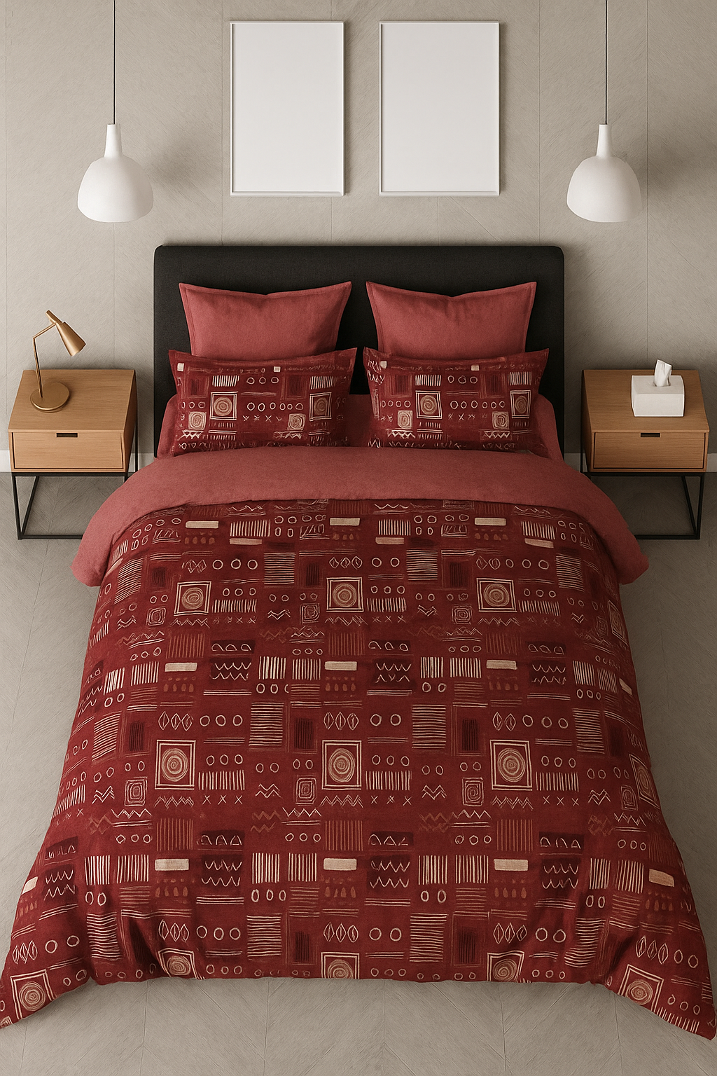 TANVAS Super King Bedsheet Set | 210 TC Cotton|2 Pillow Covers | 100% COTTON | UNBLEACHED | UNIQUE DESIGNS | AHPO1