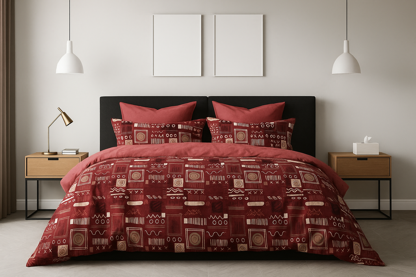 TANVAS Super King Bedsheet Set | 210 TC Cotton|2 Pillow Covers | 100% COTTON | UNBLEACHED | UNIQUE DESIGNS | AHPO1