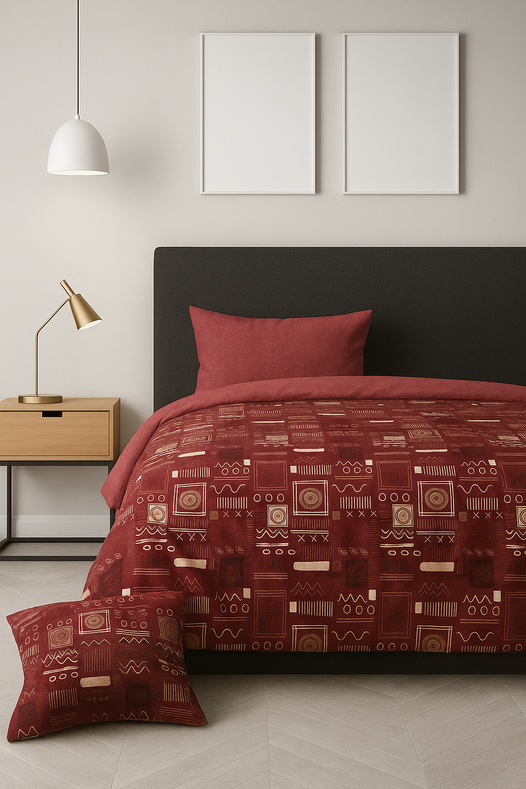 TANVAS Super King Bedsheet Set | 210 TC Cotton|2 Pillow Covers | 100% COTTON | UNBLEACHED | UNIQUE DESIGNS | AHPO1