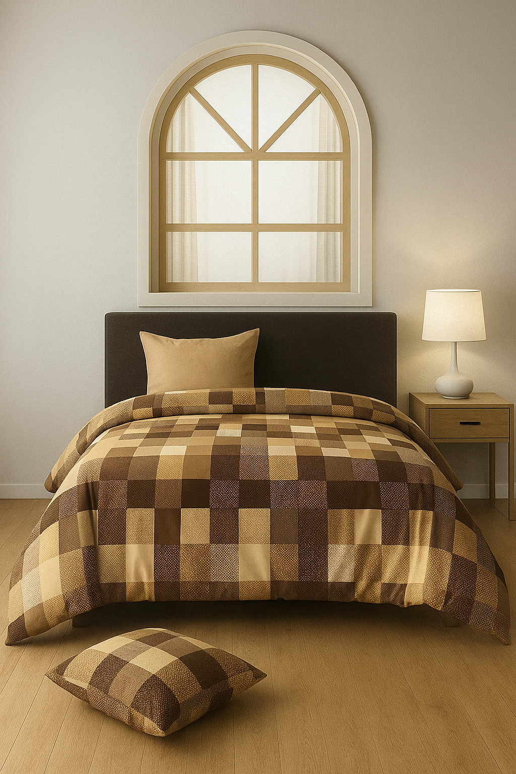 TANVAS Super King Bedsheet Set 108 x 120 cm| 210 TC Cotton|2 Pillow Covers | 100% COTTON | UNBLEACHED | UNIQUE DESIGNS | AHPO7