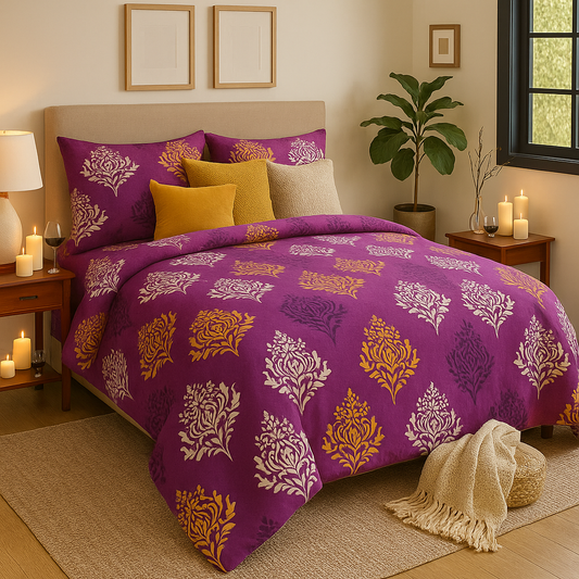 Nivriti Collection – Premium Cotton Double Bedsheet (90x108 inches) | AHST3