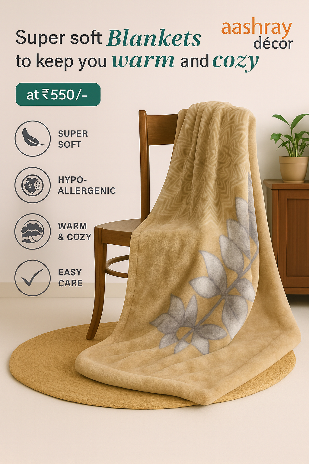 Warm & Cozy Single Bed Blanket – Perfect for Heavy Winter | GGBL1