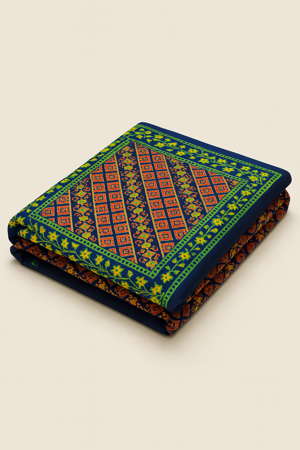 Rajasthani Traditional Print Cotton Double Bedsheet – 100% Pure Cotton | 100×108 inches | 2 Pillow Covers |JAIMAN01
