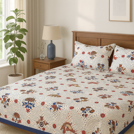 Cotton Bedsheet – Double Bed (90×100 inches) | 2 Pillow Covers | COD Available| JAIB05