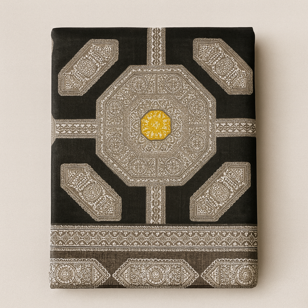 Premium Black Mandala Pattern Cotton Bedsheet with Maroon Accents – Queen Size | Aashray Decor | AHST13