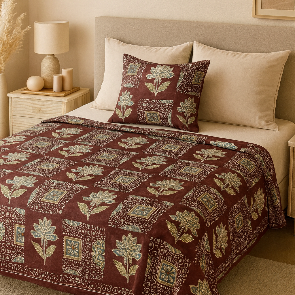 Nivriti 100% Cotton Queen Size Bedsheet  (90×108 inches) | Aashray Decor | AHST10