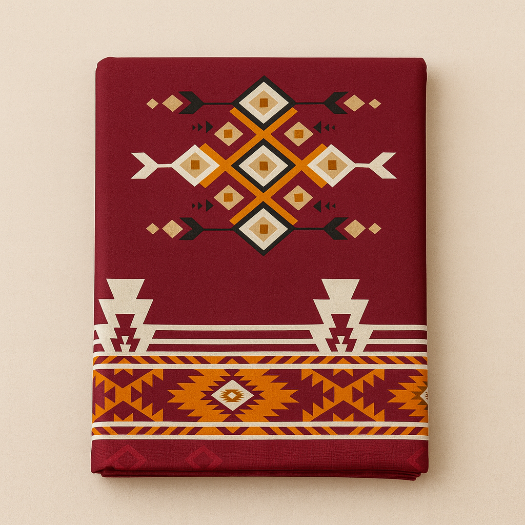 Nivriti Collection | Maroon Tribal Weave (Queen Size 90×108) | AHST16