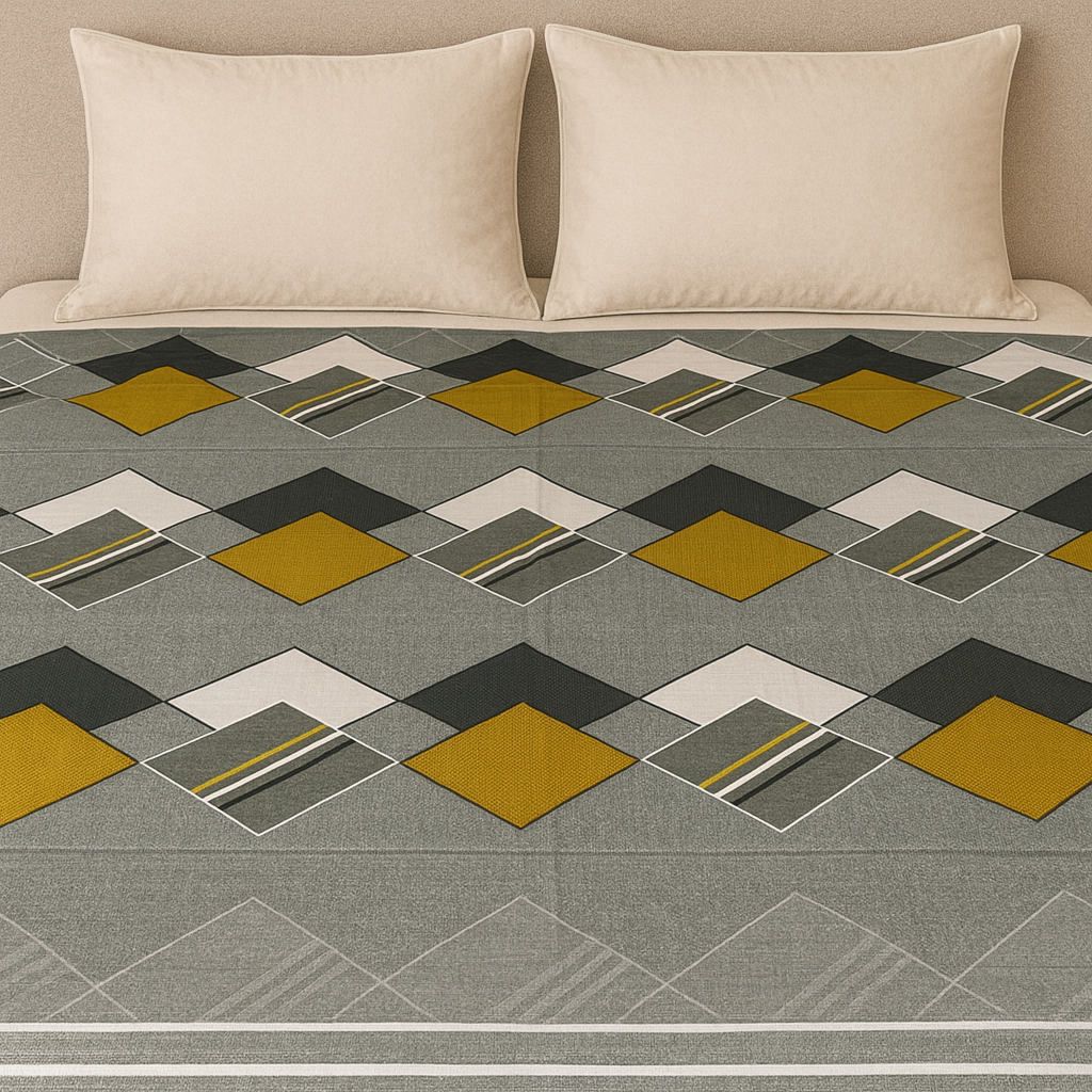 Nivriti Collection | Pure Cotton Queen Bedsheet (Grey Brown – 90×108 inches) | AHST18