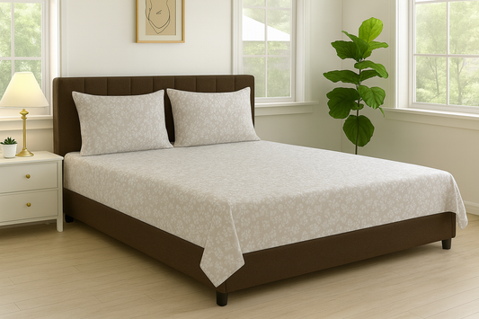 Cotton Super King Size Bedsheet with Pillow Covers