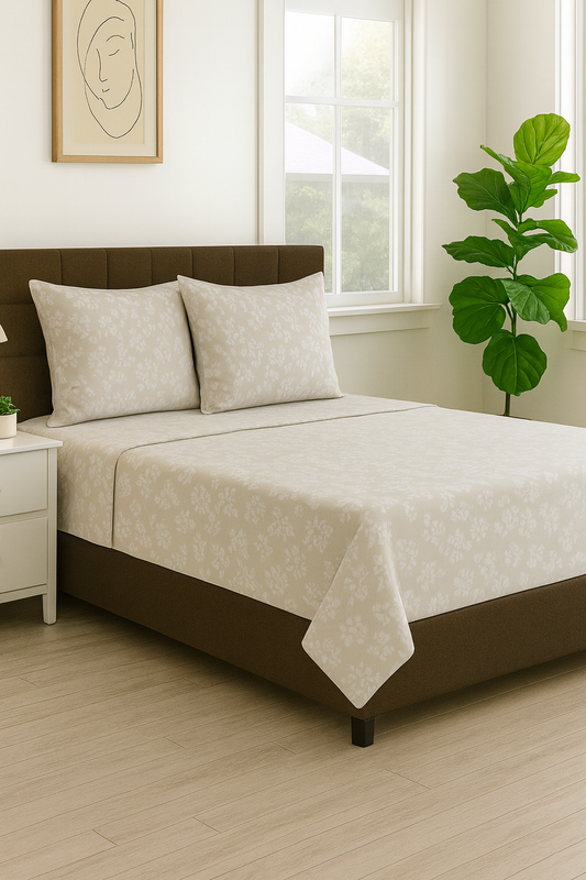 Cotton Super King Size Bedsheet with Pillow Covers