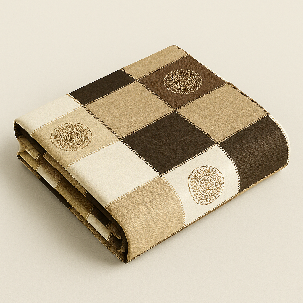 TANVAS Super King Bedsheet Set 108 x 120 cm| 210 TC Cotton|2 Pillow Covers | 100% COTTON | UNBLEACHED | UNIQUE DESIGNS | AHPO8