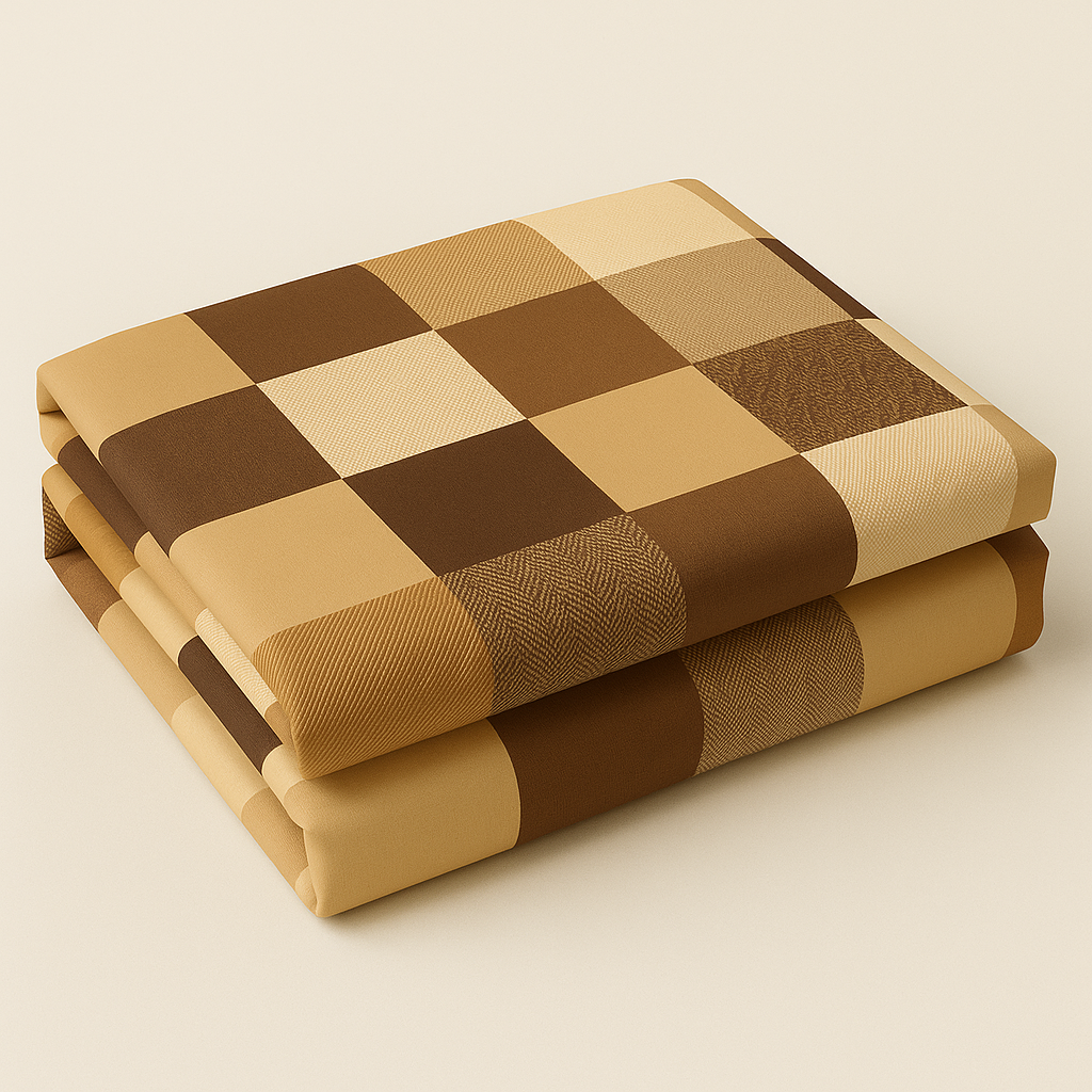 TANVAS Super King Bedsheet Set 108 x 120 cm| 210 TC Cotton|2 Pillow Covers | 100% COTTON | UNBLEACHED | UNIQUE DESIGNS | AHPO7
