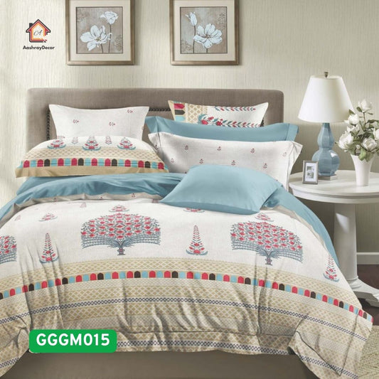 Neerja – 100% Cotton King Size Bedsheet Set | 120TC | 108X108 Inch