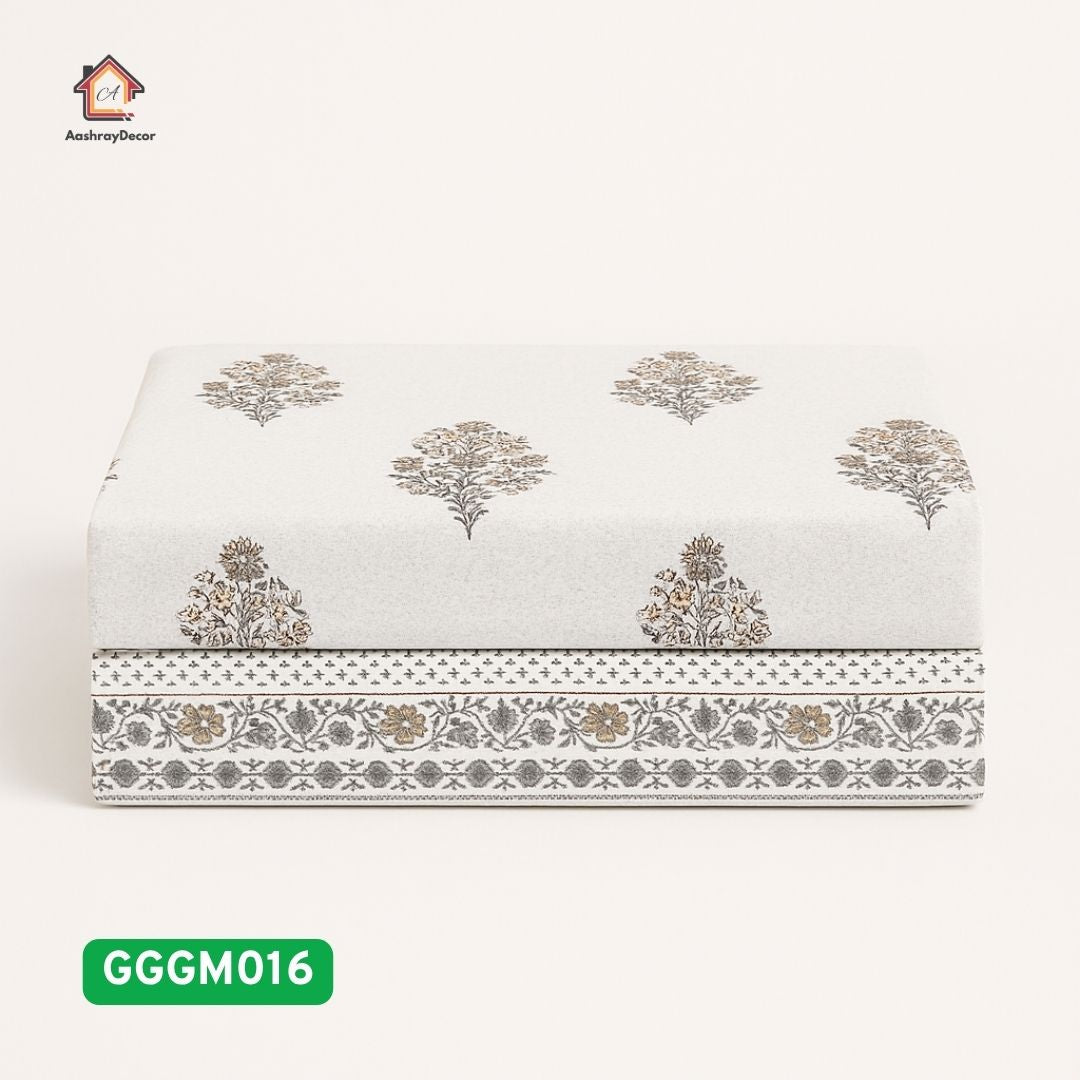 Taruni – 100% Cotton King Size Bedsheet Set | Elegant Floral Print | Soft, Cool & Breathable | With 2 Pillow Covers