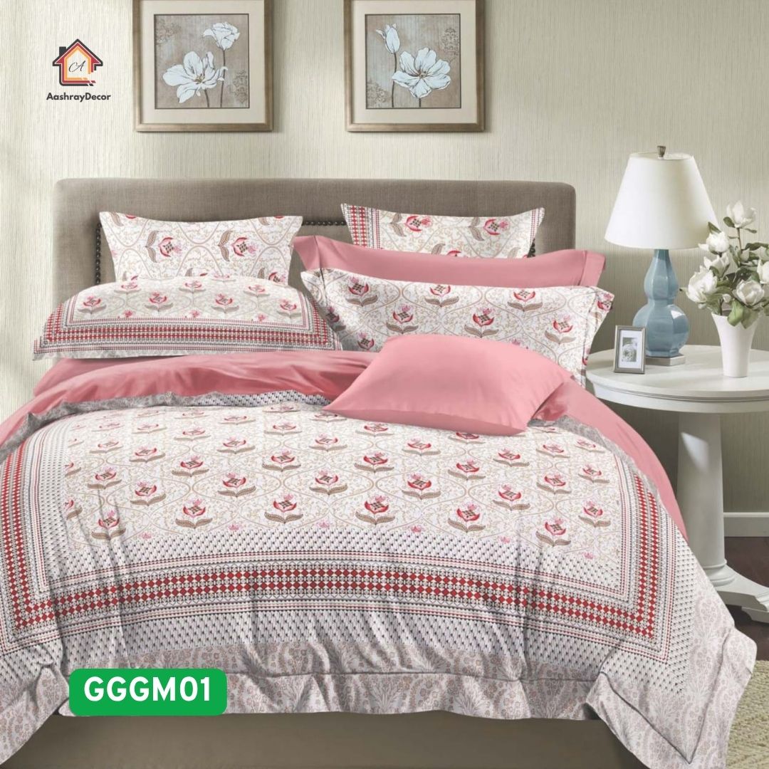 Heritage Bloom 100% Cotton Bedsheet Set – 120 Thread Count- King Size (108 x 108 inches)