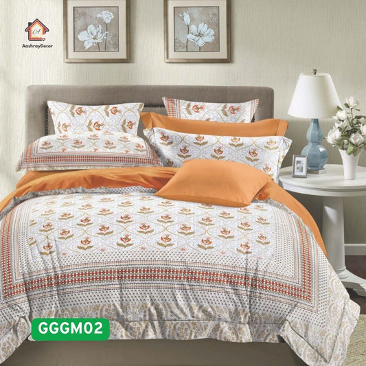 Varnika – 100% Cotton Floral Bedsheet Set | King Size (108 x 108 in) | Soft & Breathable | With 2 Pillow Covers