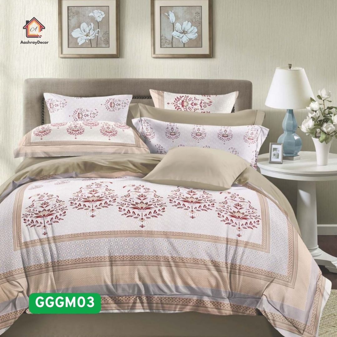 Phoolkari – 100% Cotton Floral Bedsheet Set | King Size- 120 TC | Soft, Breathable & Comfortable | With 2 Pillow Covers
