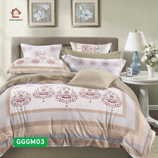 Phoolkari – 100% Cotton Floral Bedsheet Set | King Size- 120 TC | Soft, Breathable & Comfortable | With 2 Pillow Covers